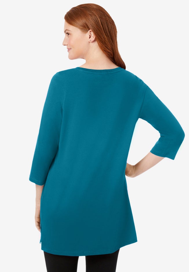 Perfect Three-Quarter-Sleeve Scoopneck Tunic image number 1