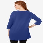Perfect Three-Quarter-Sleeve Scoopneck Tunic image number null