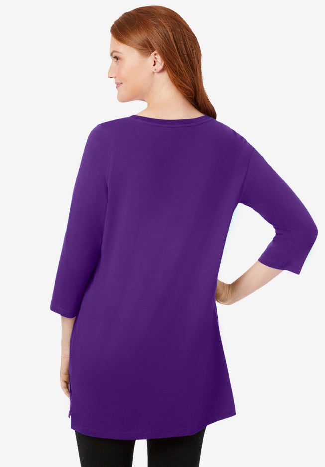 Perfect Three-Quarter-Sleeve Scoopneck Tunic image number 1