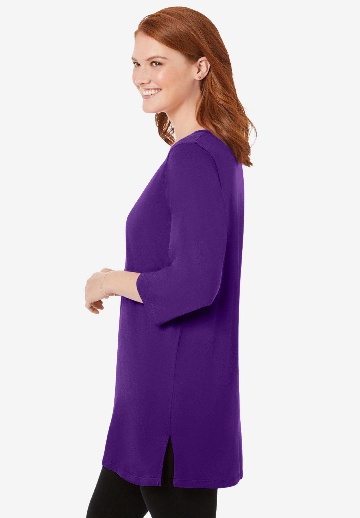 Perfect Three-Quarter-Sleeve Scoopneck Tunic image number 2