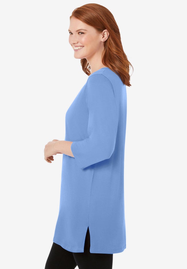 Perfect Three-Quarter-Sleeve Scoopneck Tunic image number 2