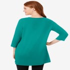 Perfect Three-Quarter-Sleeve Scoopneck Tunic image number null