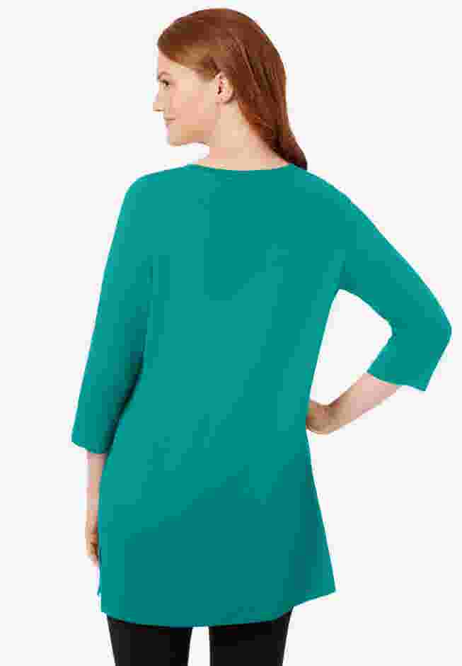 Perfect Three-Quarter-Sleeve Scoopneck Tunic image number 1