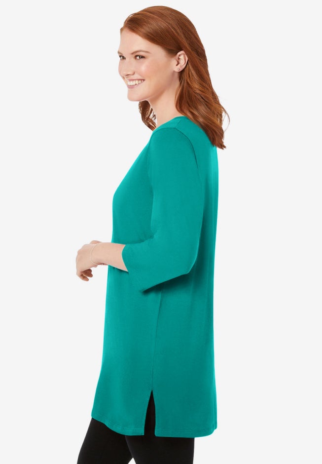 Perfect Three-Quarter-Sleeve Scoopneck Tunic image number 2
