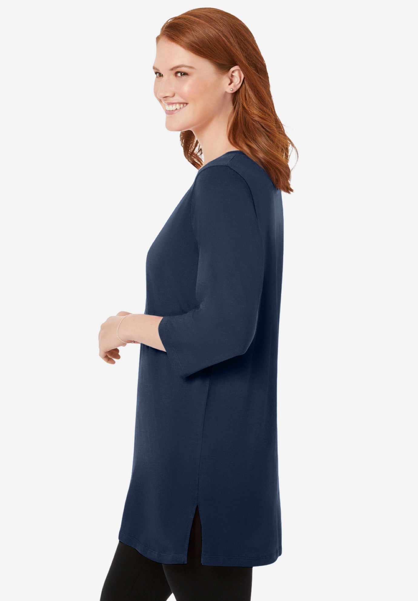 Perfect Three-Quarter-Sleeve Scoopneck Tunic image number 2