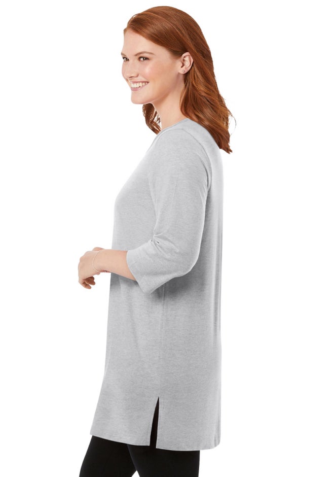 Perfect Three-Quarter-Sleeve Scoopneck Tunic image number 2
