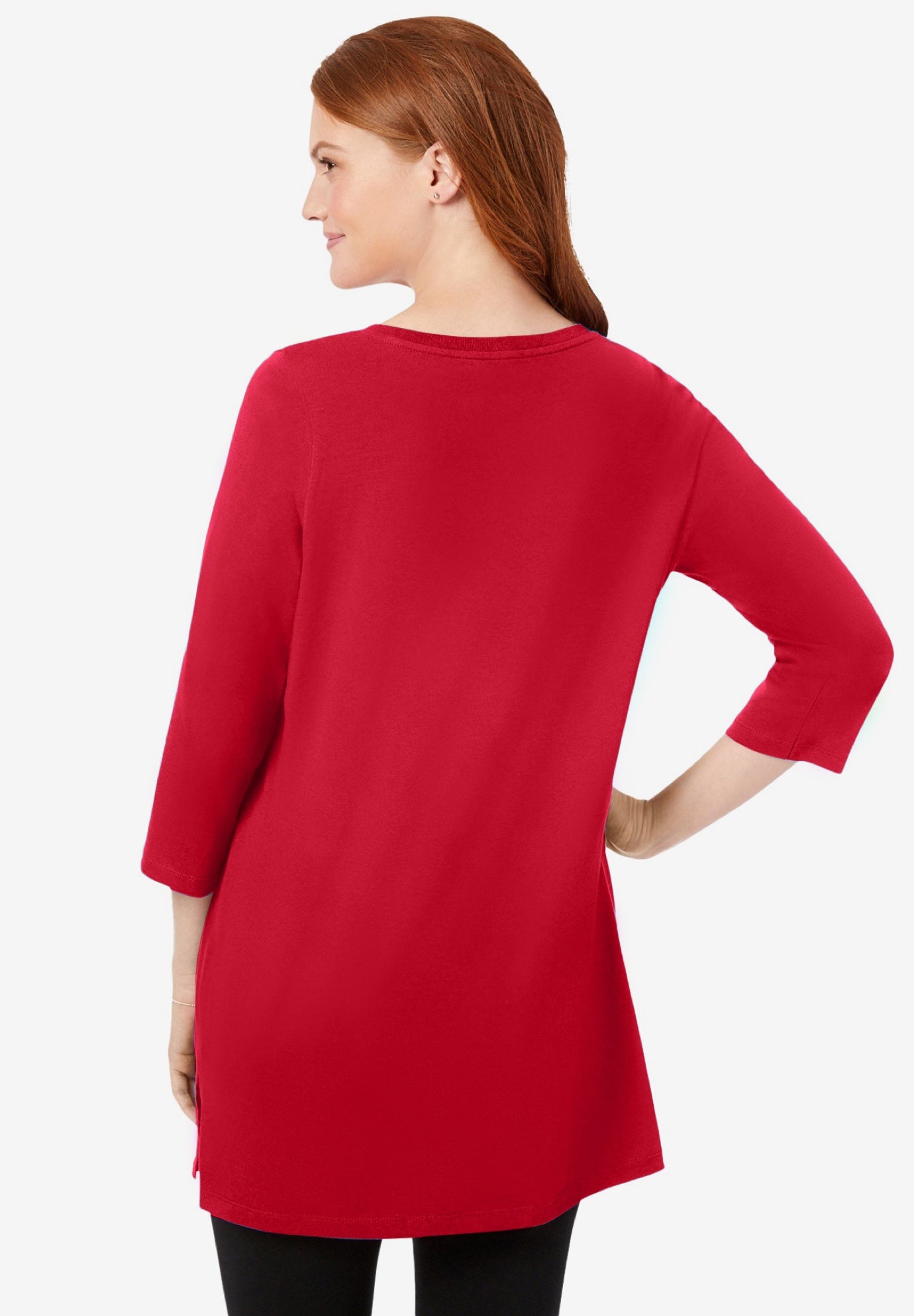 Perfect Three-Quarter-Sleeve Scoopneck Tunic image number 1