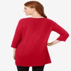Perfect Three-Quarter-Sleeve Scoopneck Tunic image number null