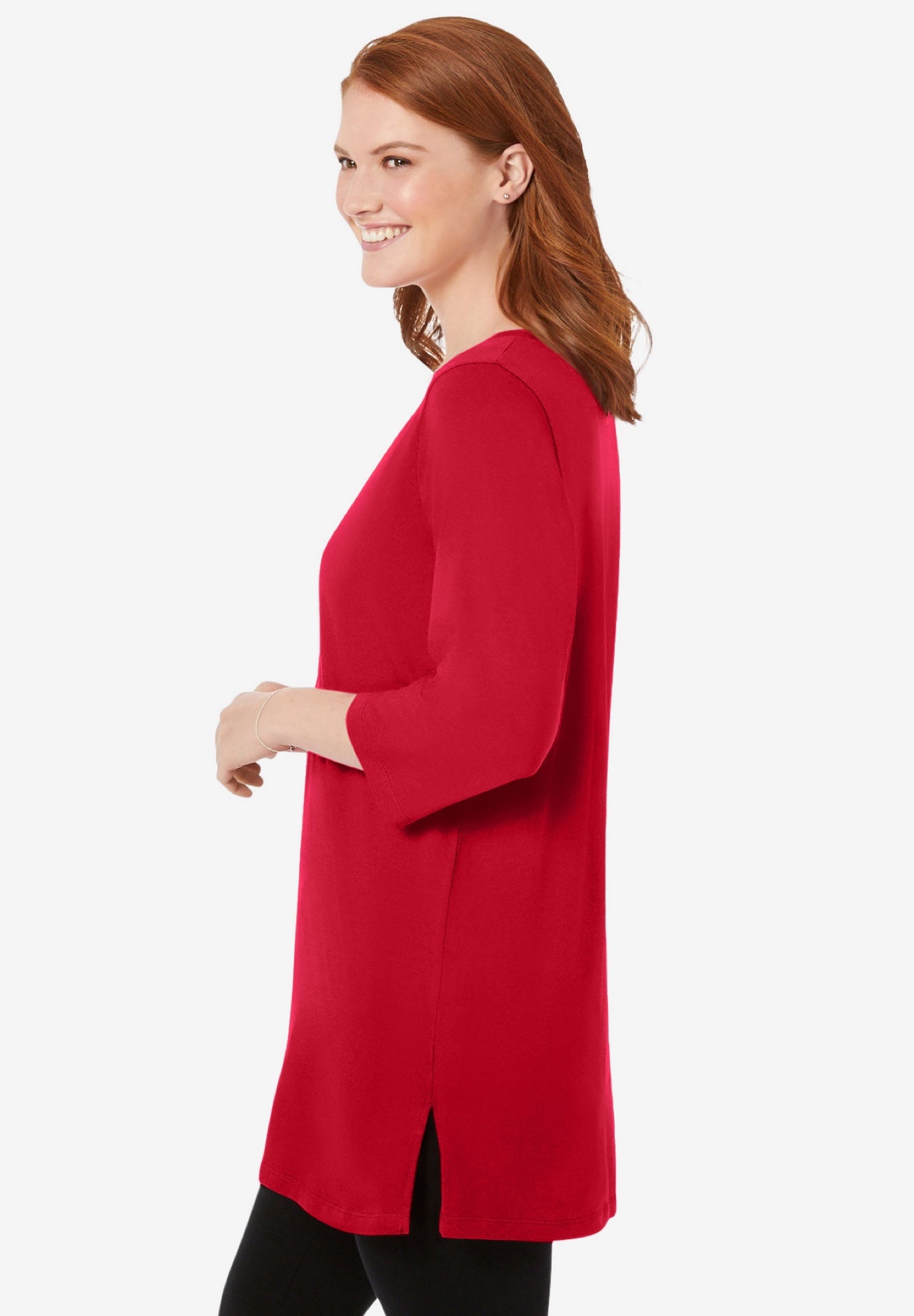 Perfect Three-Quarter-Sleeve Scoopneck Tunic image number 2