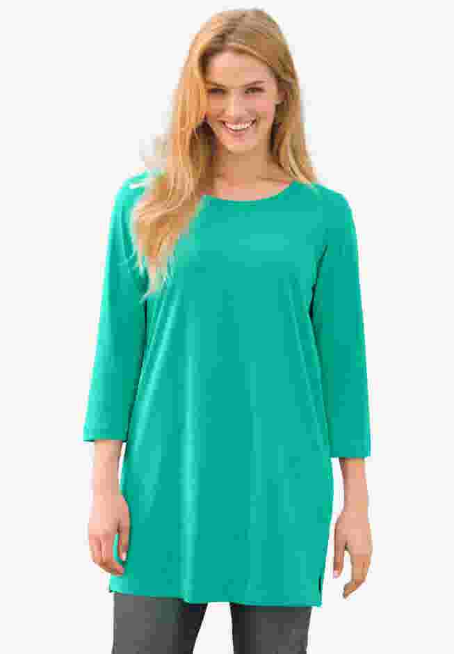 Perfect Three-Quarter-Sleeve Scoopneck Tunic image number 0