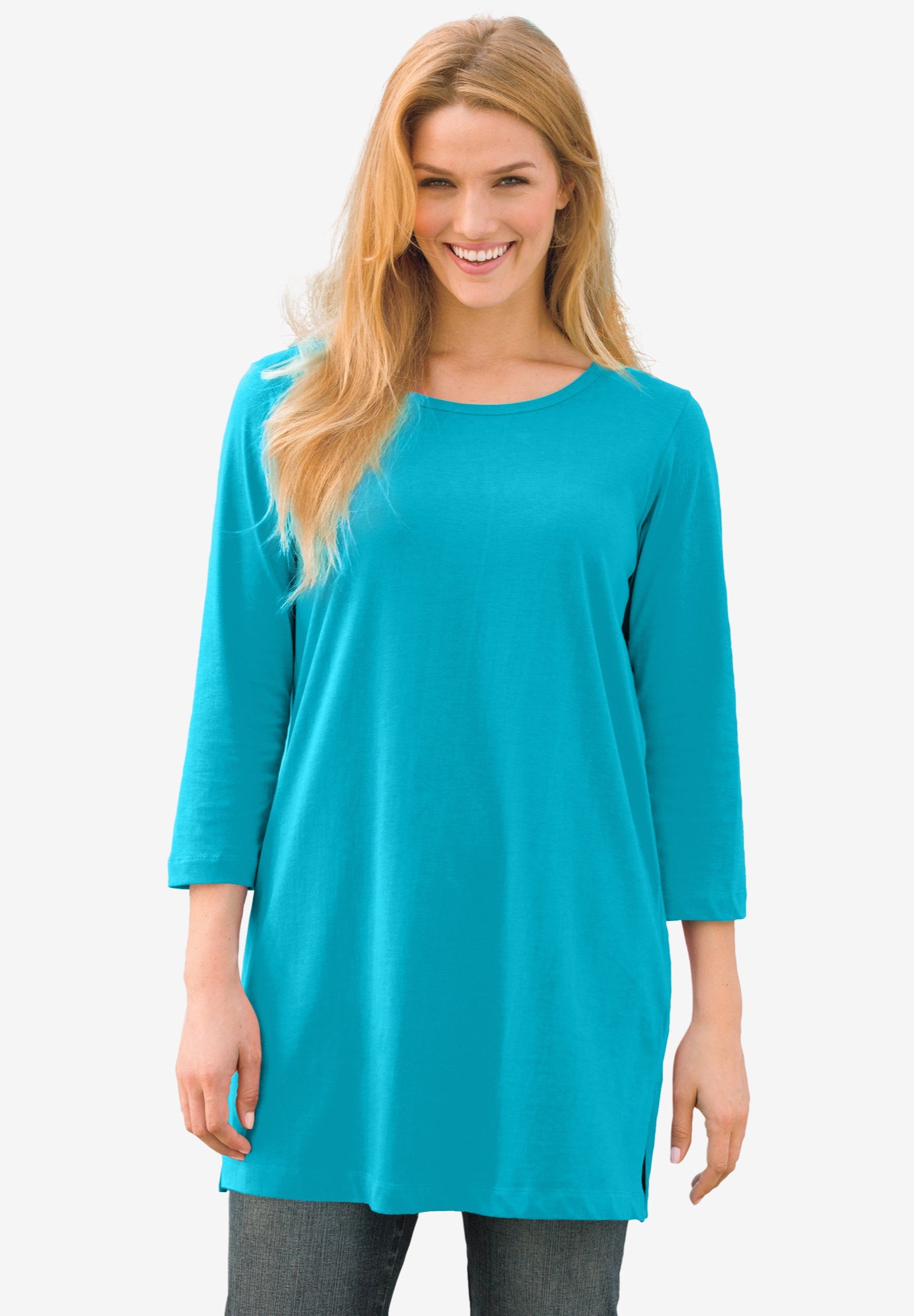 Perfect Three-Quarter-Sleeve Scoopneck Tunic image number 0