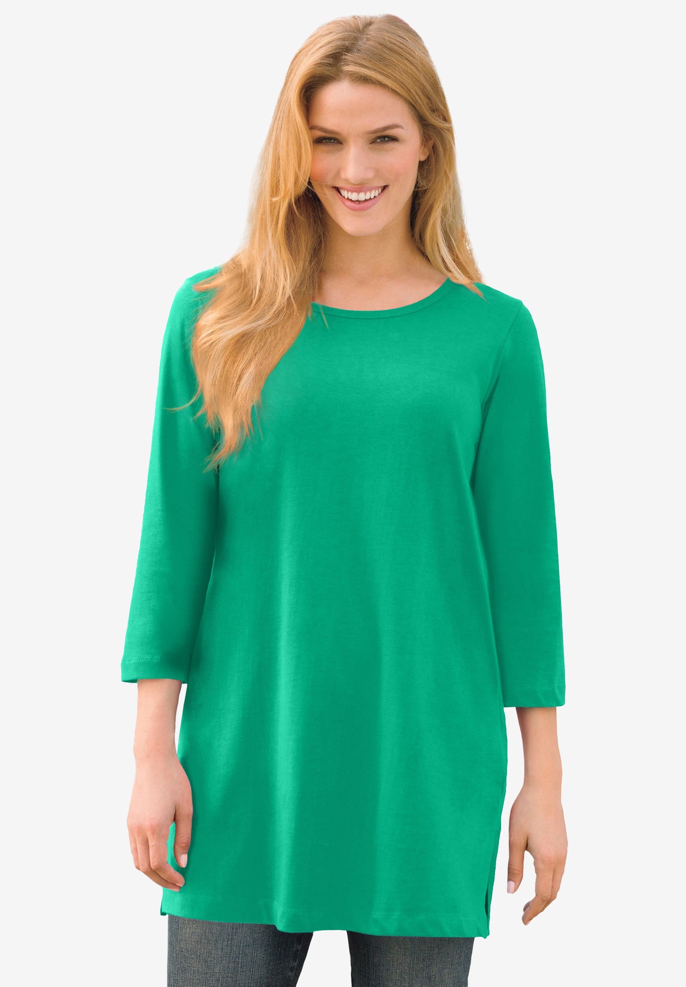 Perfect Three-Quarter-Sleeve Scoopneck Tunic image number 0