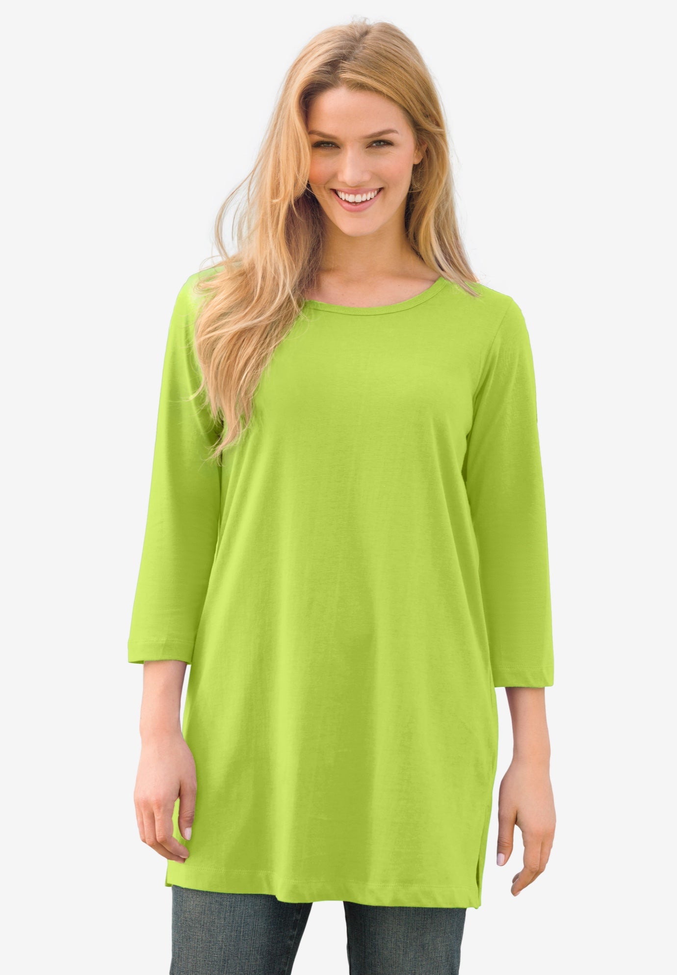 Perfect Three-Quarter-Sleeve Scoopneck Tunic image number 0