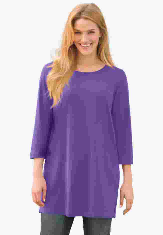 Perfect Three-Quarter-Sleeve Scoopneck Tunic image number 0