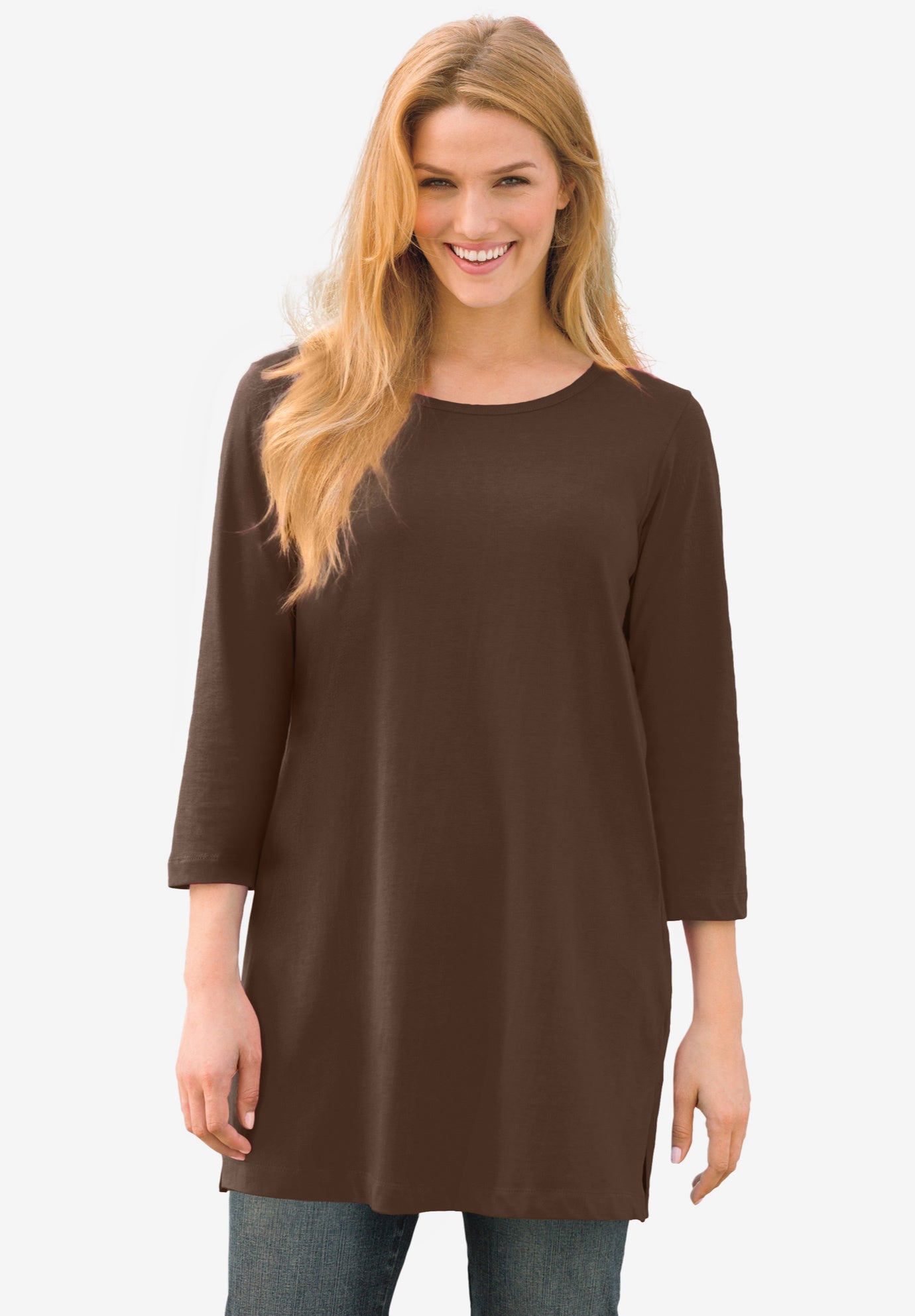 Perfect Three-Quarter-Sleeve Scoopneck Tunic image number 0