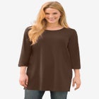Perfect Three-Quarter-Sleeve Scoopneck Tunic image number null