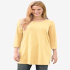 Perfect Three-Quarter-Sleeve Scoopneck Tunic image number null