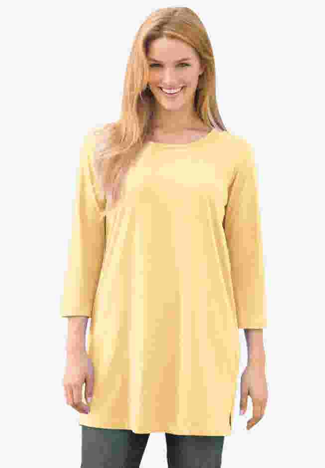 Perfect Three-Quarter-Sleeve Scoopneck Tunic image number 0