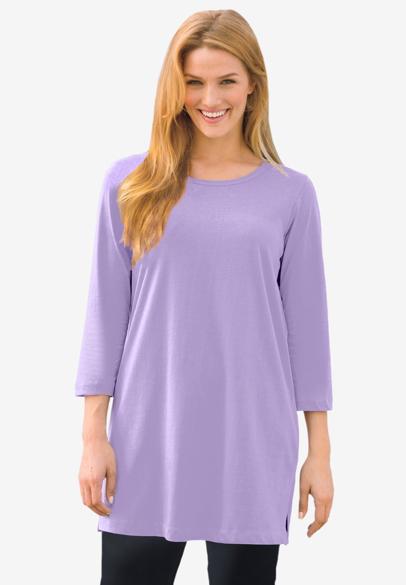 Perfect Three-Quarter-Sleeve Scoopneck Tunic image number 0