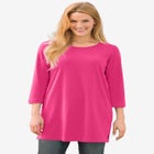 Perfect Three-Quarter-Sleeve Scoopneck Tunic image number null