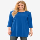 Perfect Three-Quarter-Sleeve Scoopneck Tunic image number null