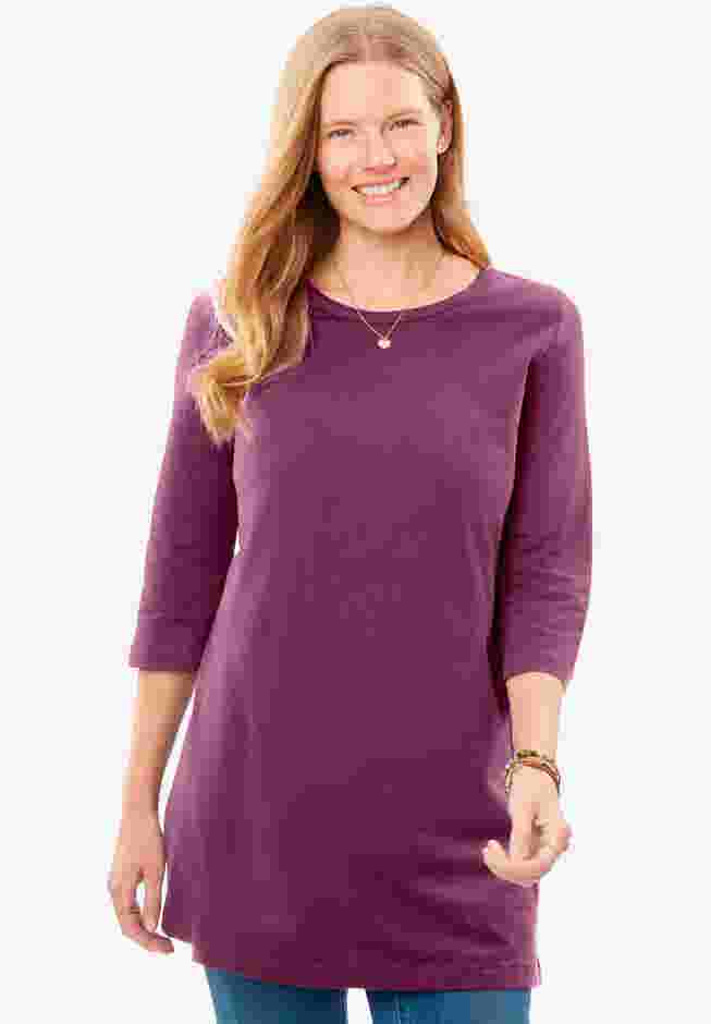Perfect Three-Quarter-Sleeve Scoopneck Tunic image number 0