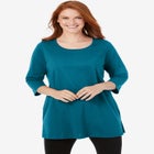 Perfect Three-Quarter-Sleeve Scoopneck Tunic image number null