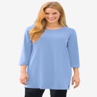 Perfect Three-Quarter-Sleeve Scoopneck Tunic image number null