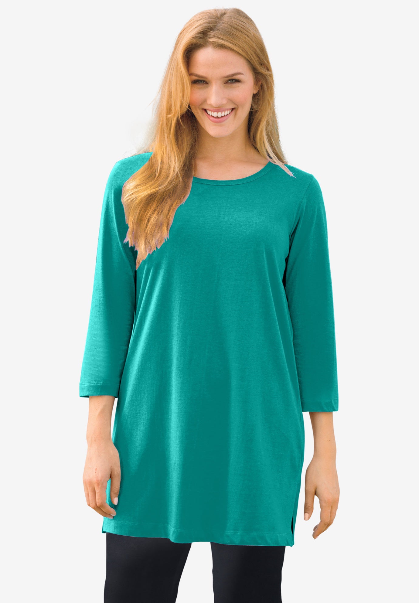 Perfect Three-Quarter-Sleeve Scoopneck Tunic image number 0