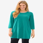 Perfect Three-Quarter-Sleeve Scoopneck Tunic image number null