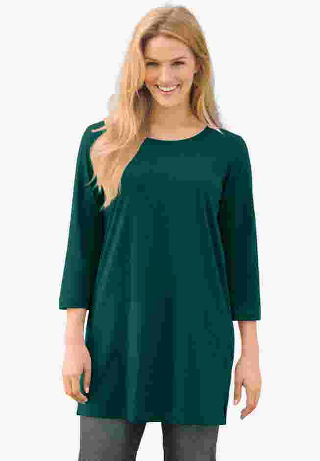 Perfect Three-Quarter-Sleeve Scoopneck Tunic image number 0