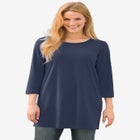 Perfect Three-Quarter-Sleeve Scoopneck Tunic image number null