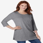 Perfect Three-Quarter-Sleeve Scoopneck Tunic image number null