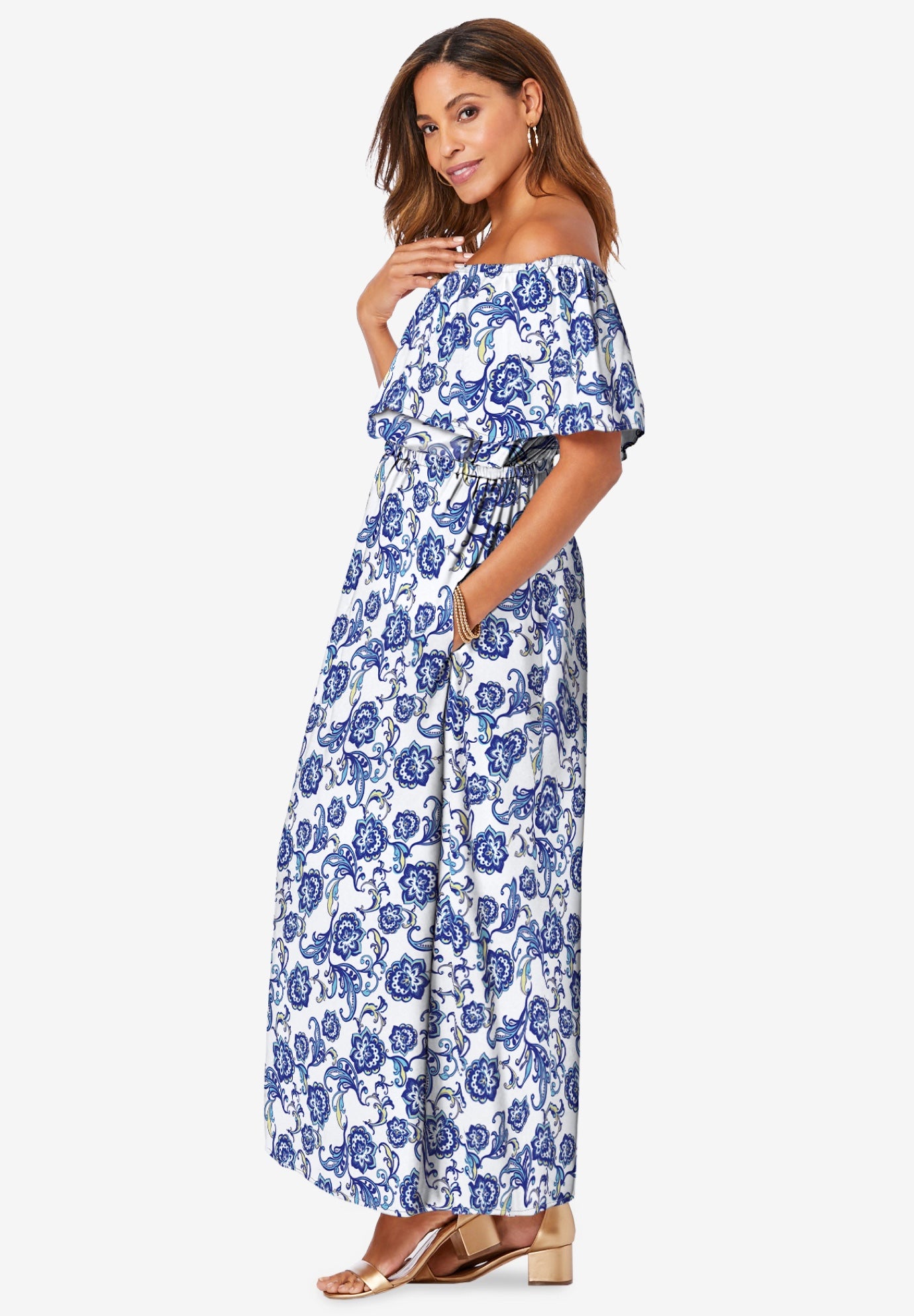 Off Shoulder Party Maxi Dress