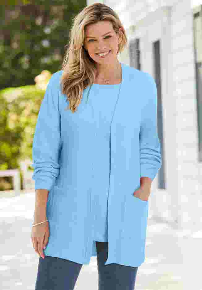 Two-Pocket Ribbed Cardigan image number 0