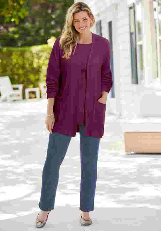 Two-Pocket Ribbed Cardigan image number 0
