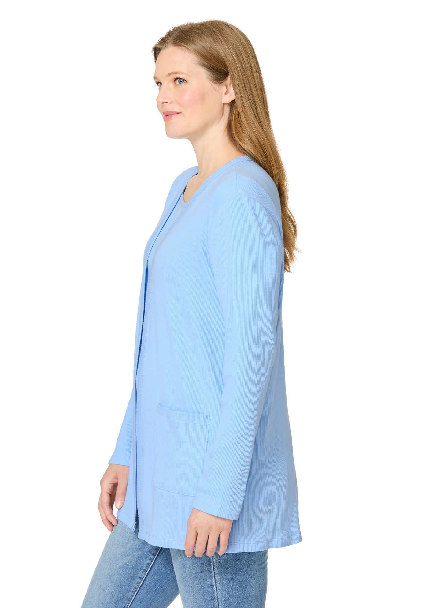 Two-Pocket Ribbed Cardigan image number 2