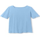 Ribbed Square Neck Elbow-Sleeve Tee image number null