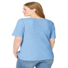 Ribbed Square Neck Elbow-Sleeve Tee image number null