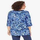 7-Day Three-Quarter Sleeve Grommet Notch Tunic image number null