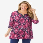 7-Day Three-Quarter Sleeve Grommet Notch Tunic image number null