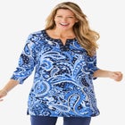 7-Day Three-Quarter Sleeve Grommet Notch Tunic image number null
