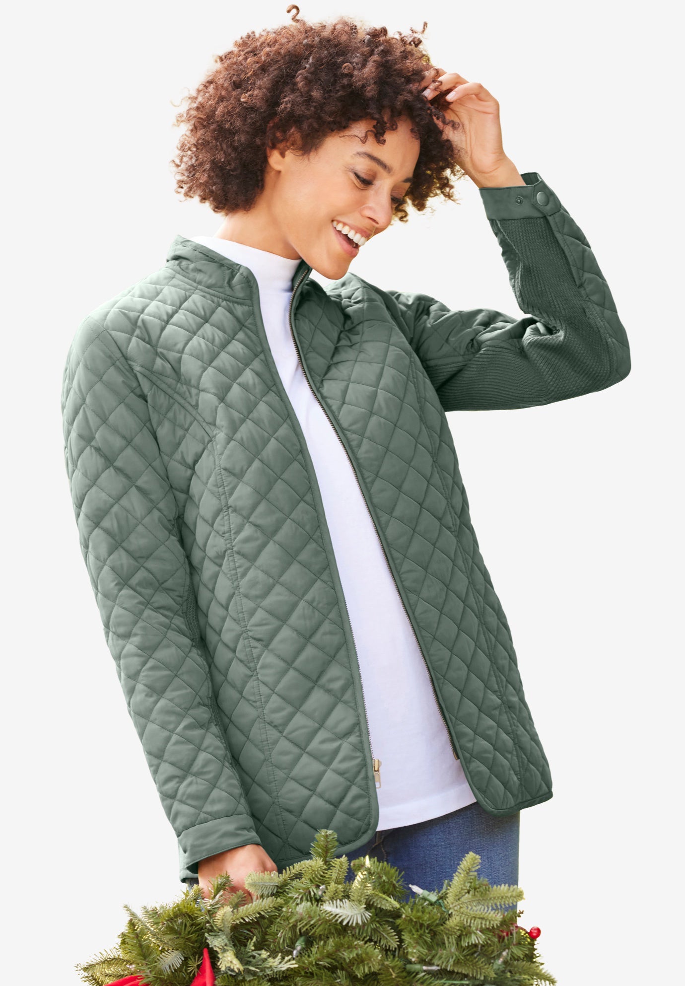 Zip-Front Quilted Jacket image number 0