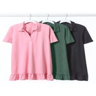Short Sleeve Ruffle Hem Polo Tunic image number null