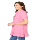 Short Sleeve Ruffle Hem Polo Tunic image number null