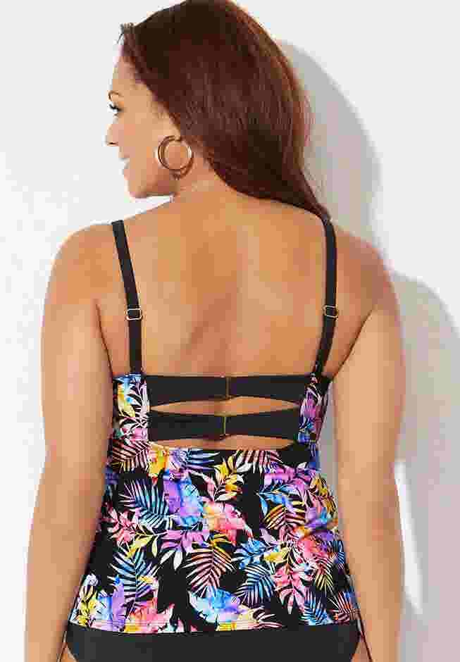 Faux Flyaway Underwire Tankini Top image number 1