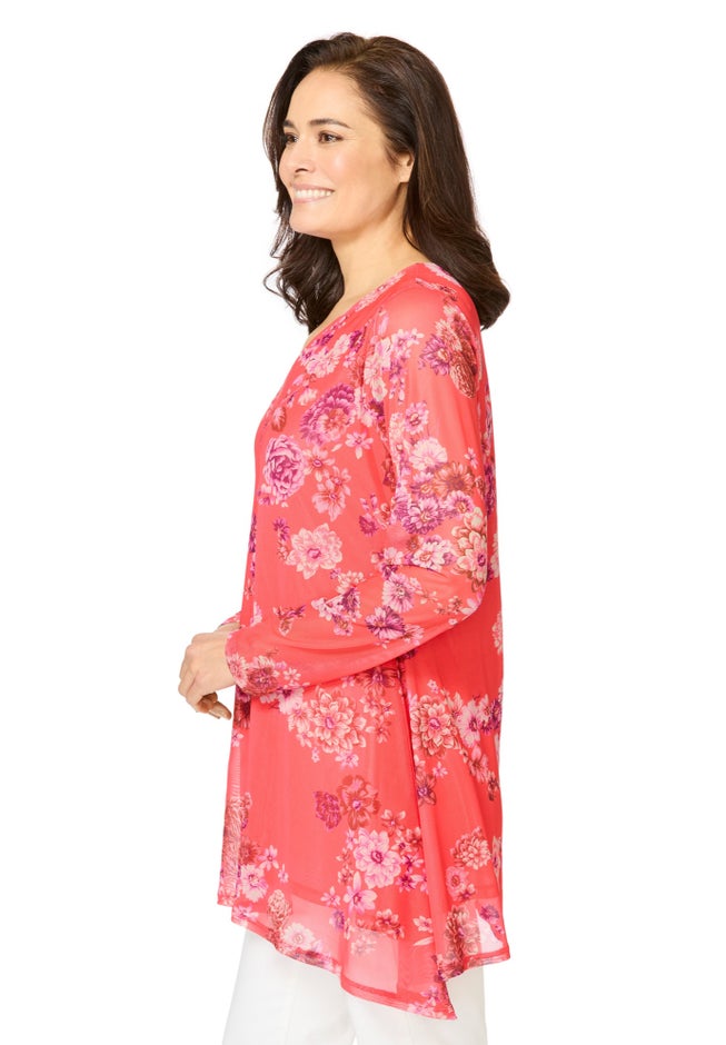 High-Low Miracle Mesh Tunic image number 1