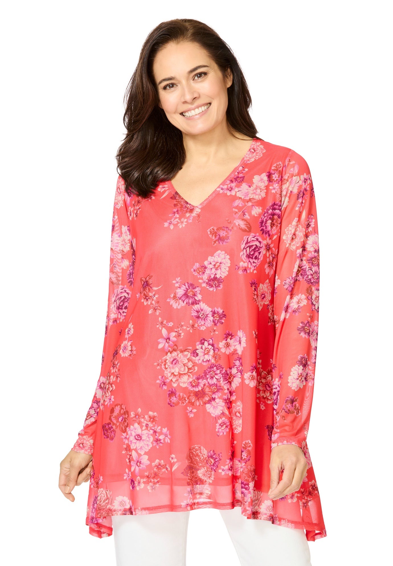 High-Low Miracle Mesh Tunic image number 0