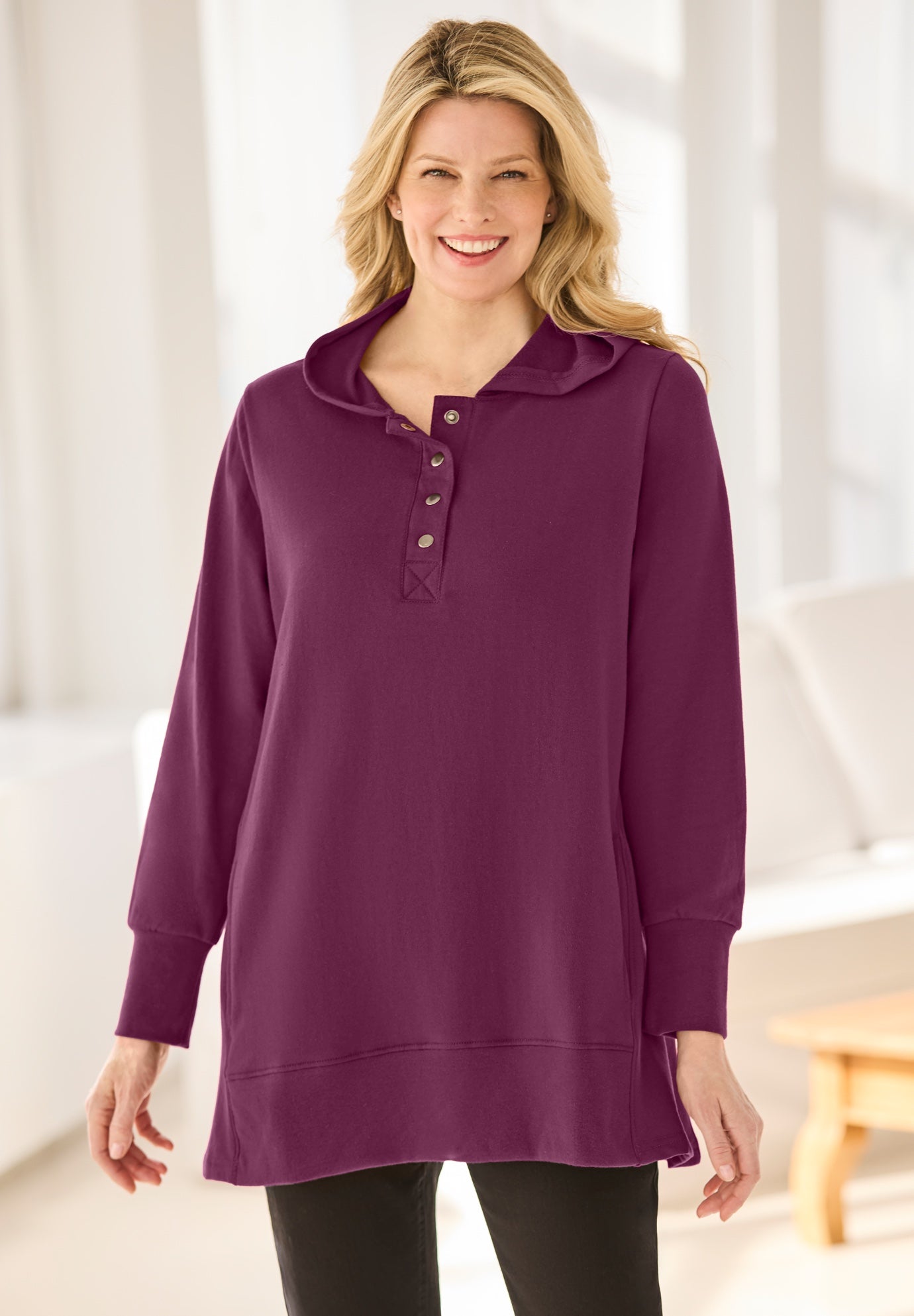 Snap Hoodie Pocket Sweatshirt image number 0