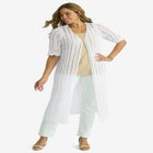 Scalloped Crochet Sweater Duster image number null